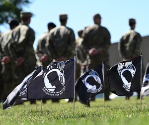 Airmen stand in formation