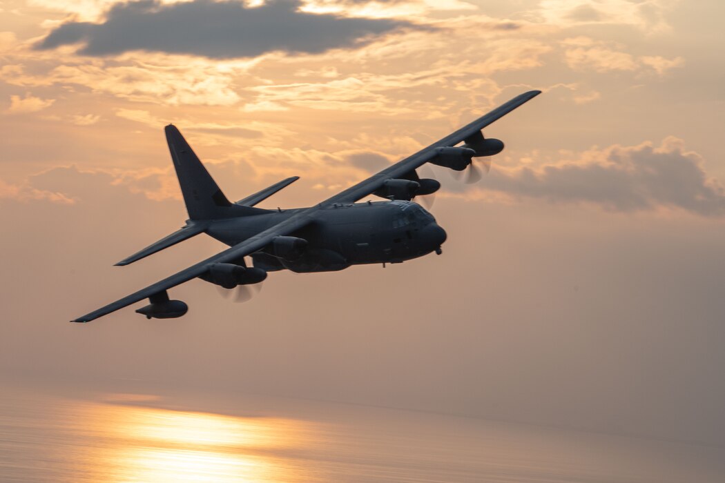 An MC-130J Commando II assigned to the 15th Special Operations Squadron prepares to conduct a flyover