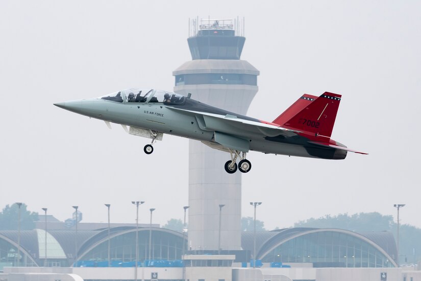 A T-7A Red Hawk takes off.