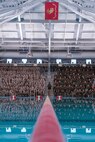 U.S. Marine Corps Recruits with Alpha Company, 1st Recruit Training Battalion, receive a period of instruction on swimming techniques during swim week, the fifth week of recruit training at Marine Corps Recruit Depot San Diego, Sept. 18, 2023. Basic Swim Qualification teaches recruits essential skills for executing basic water maneuvers and promotes combat readiness among recruits. (U.S. Marine Corps photo by Lance Cpl. Francisco Angel)