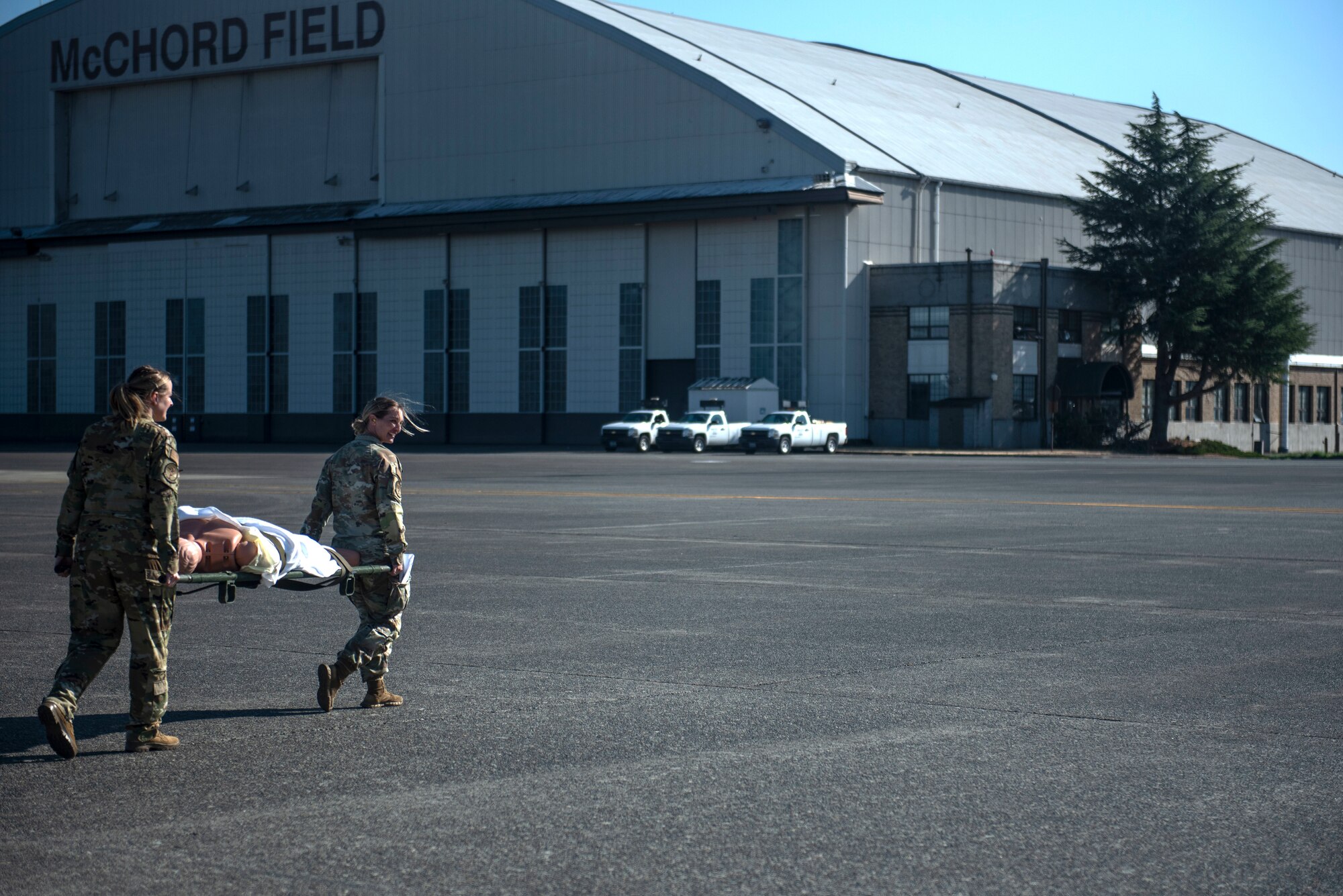 The 62d Medical Squadron partnered with the 4th Airlift Squadron to conduct aeromedical evacuation training on a C-17 Globemaster III at Joint Base Lewis-McChord, Washington, Sept. 21, 2023.