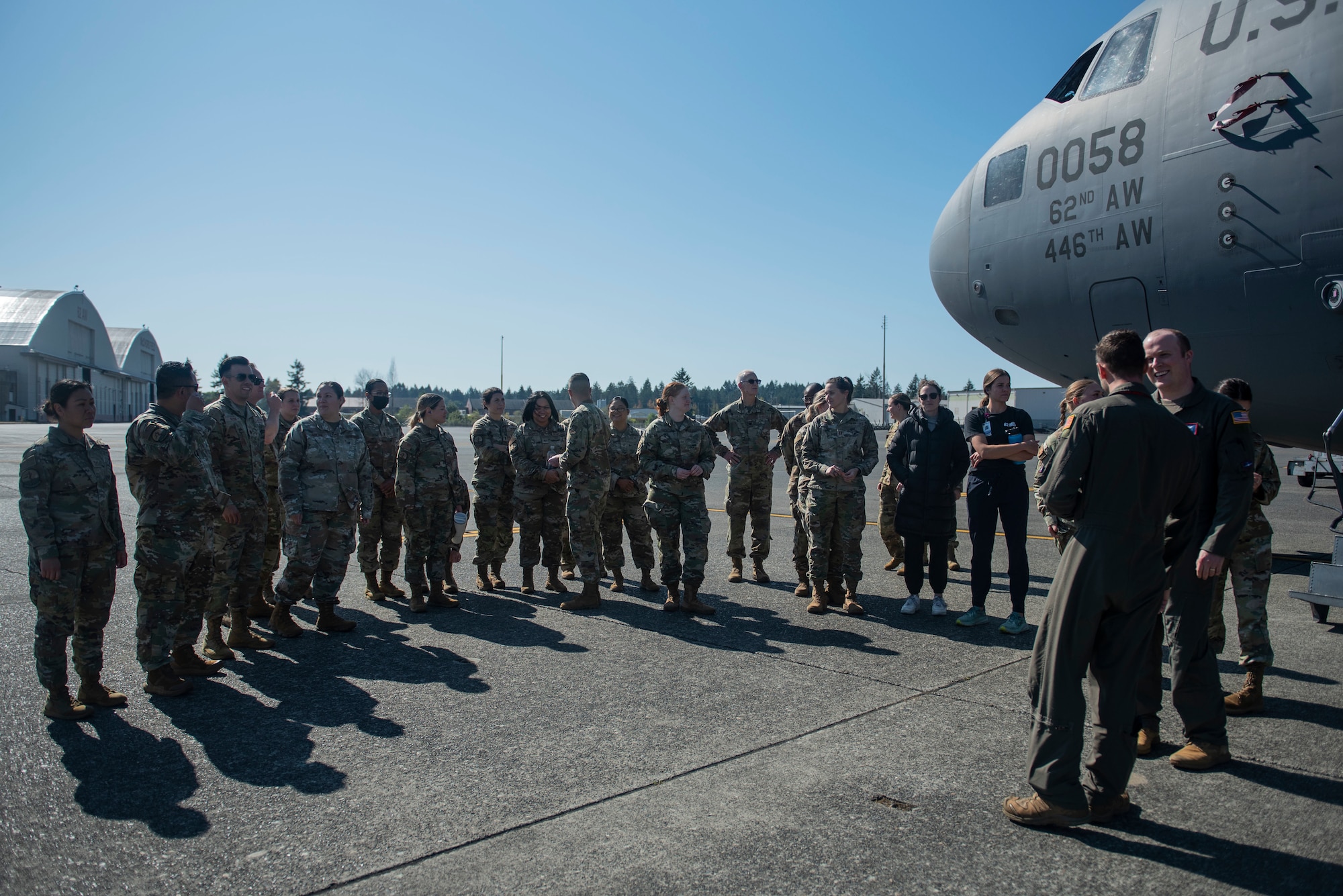 The 62d Medical Squadron partnered with the 4th Airlift Squadron to conduct aeromedical evacuation training on a C-17 Globemaster III at Joint Base Lewis-McChord, Washington, Sept. 21, 2023.