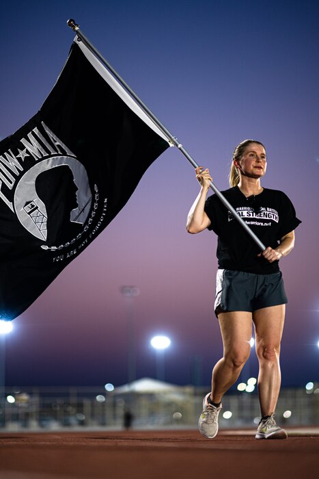 Person carrying a flag