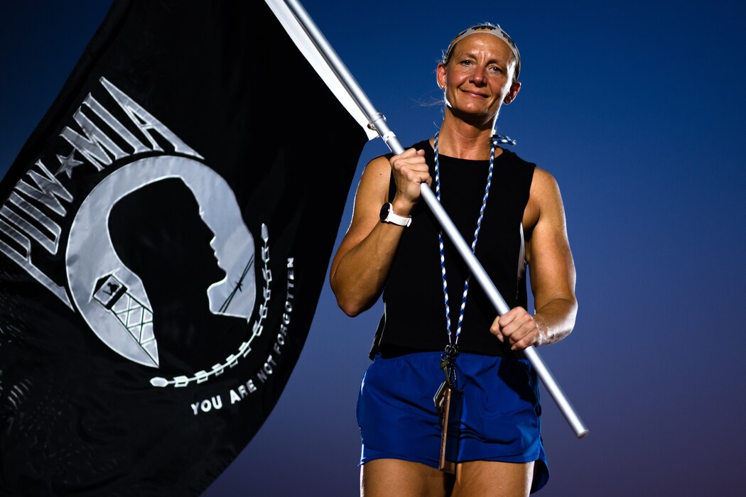 Person carrying a flag