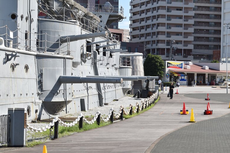 The Japanese memorial Mikasa warship.