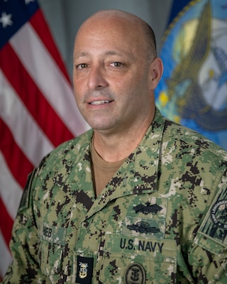 Official portrait of Camp Lemonnier's Command Master Chief William Hieb
