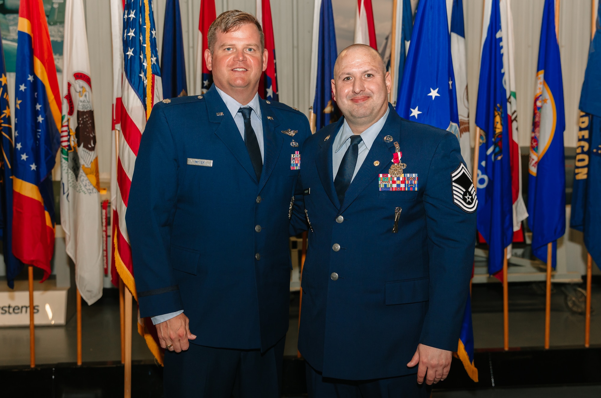 U.S. Air Force SMSgt Joshua Lee Fountain, a former 33rd Aircraft Maintenance Squadron weapons section chief, celebrates his career coming full circle thanks to the recruiter who helped him join twenty-one years ago.