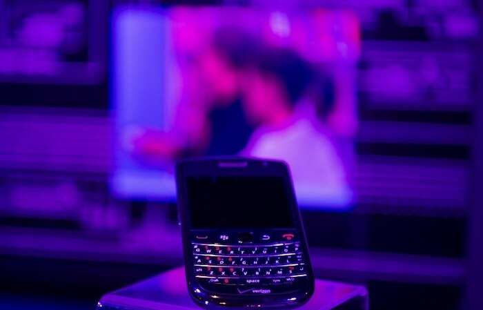 Former President Obama’s mobile devices bearing the seal of the President of the United States on display at the National Cryptologic Museum.
