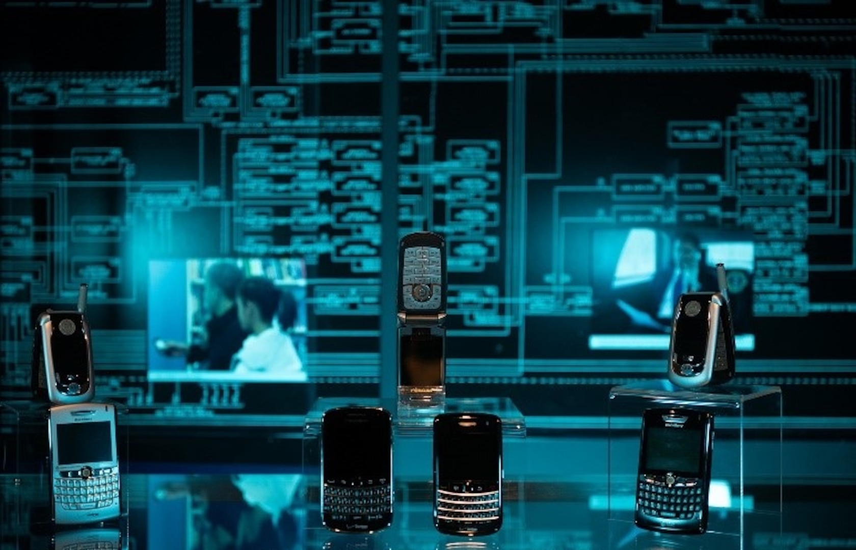 Former President Obama’s mobile devices bearing the seal of the President of the United States on display at the National Cryptologic Museum.