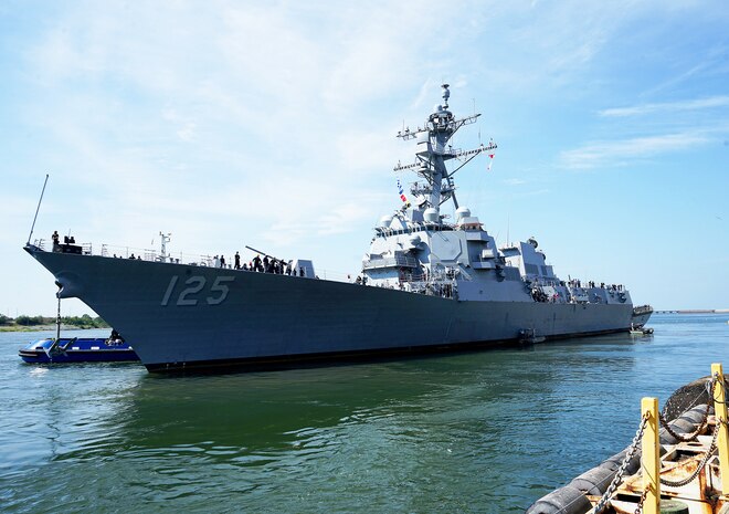 The Navy’s newest guided missile destroyer, the future USS Jack H. Lucas (DDG 125) sailed away from the Huntington Ingalls Industries’ (HII) Ingalls Shipbuilding Division shipyard, Sept 26.