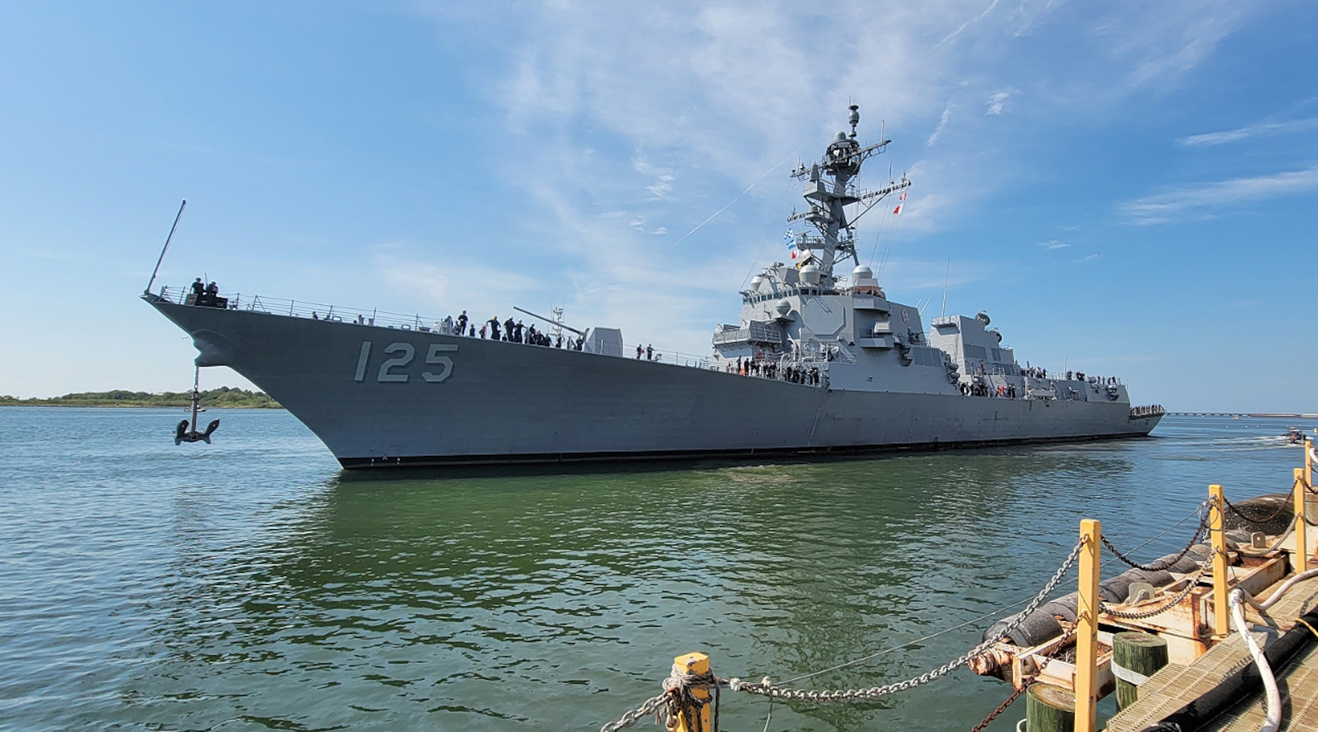 The Navy’s newest guided missile destroyer, the future USS Jack H. Lucas (DDG 125) sailed away from the Huntington Ingalls Industries’ (HII) Ingalls Shipbuilding Division shipyard, Sept 26.