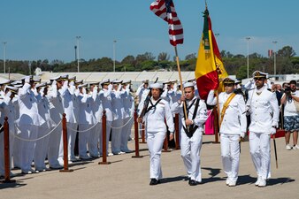 U.S. and Spanish service members celebrate the 70th anniversary of the formal agreement signing between Spain and the United States to establish Naval Station (NAVSTA) Rota.