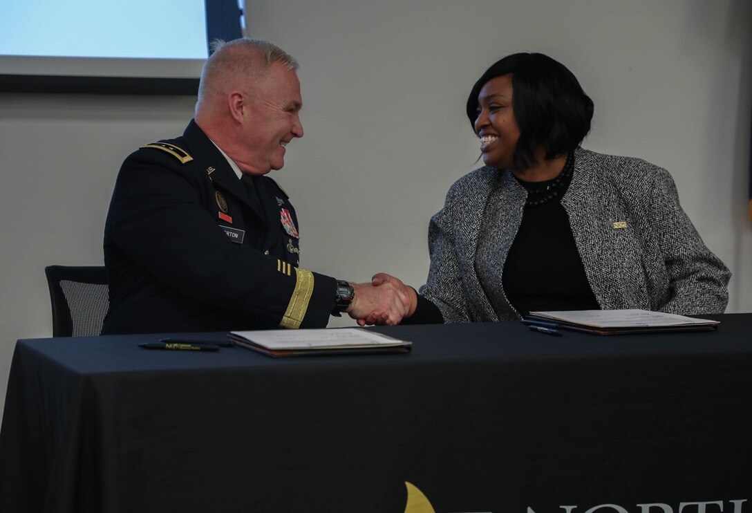 Kentucky’s Adjutant General, Maj. Gen. Hal Lamberton, was joined by Northern Kentucky University's Interim President Bonita Brown, in signing the Memorandum of Understanding at the University Center building on NKU's campus Sept. 27, 2023.