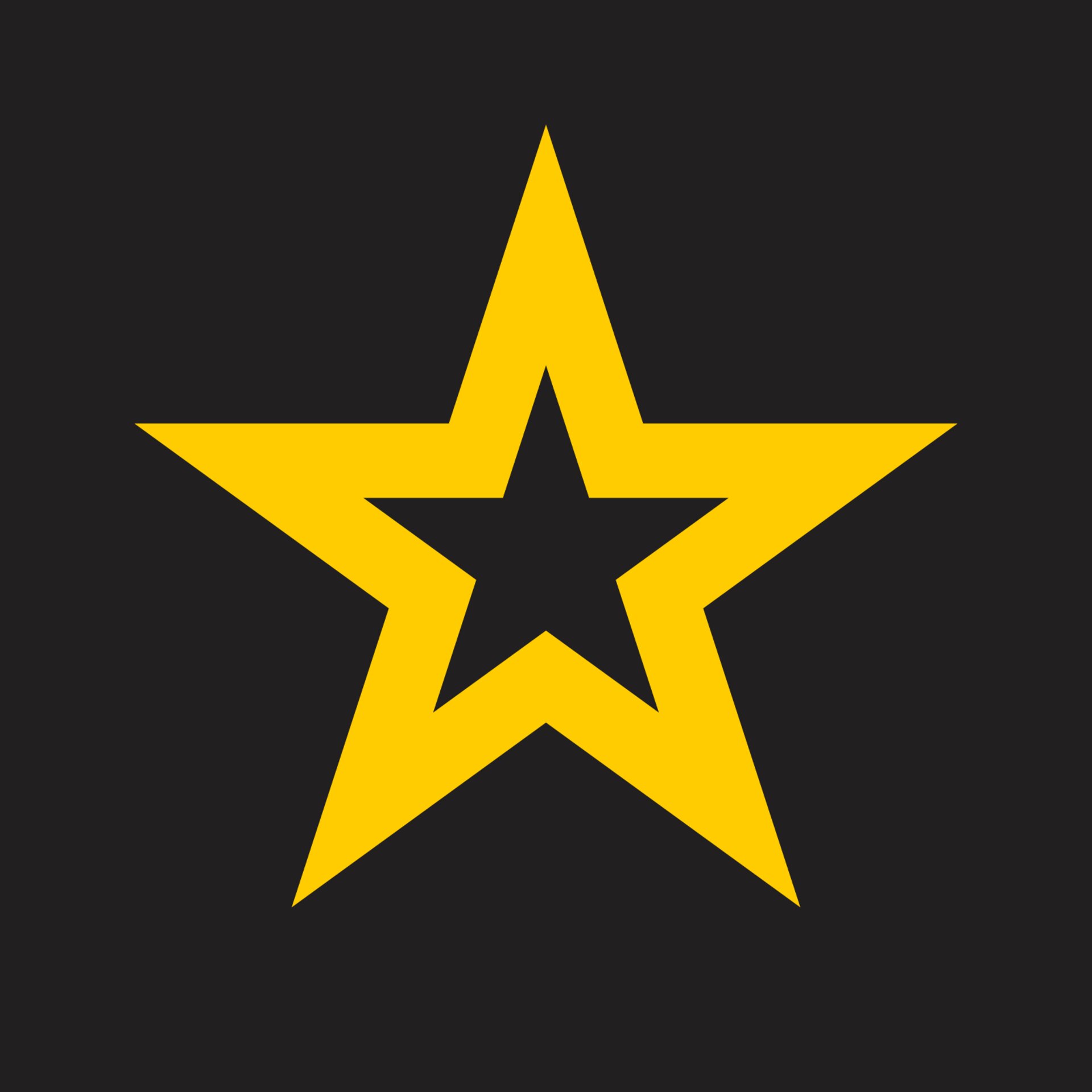 Yellow star with black background