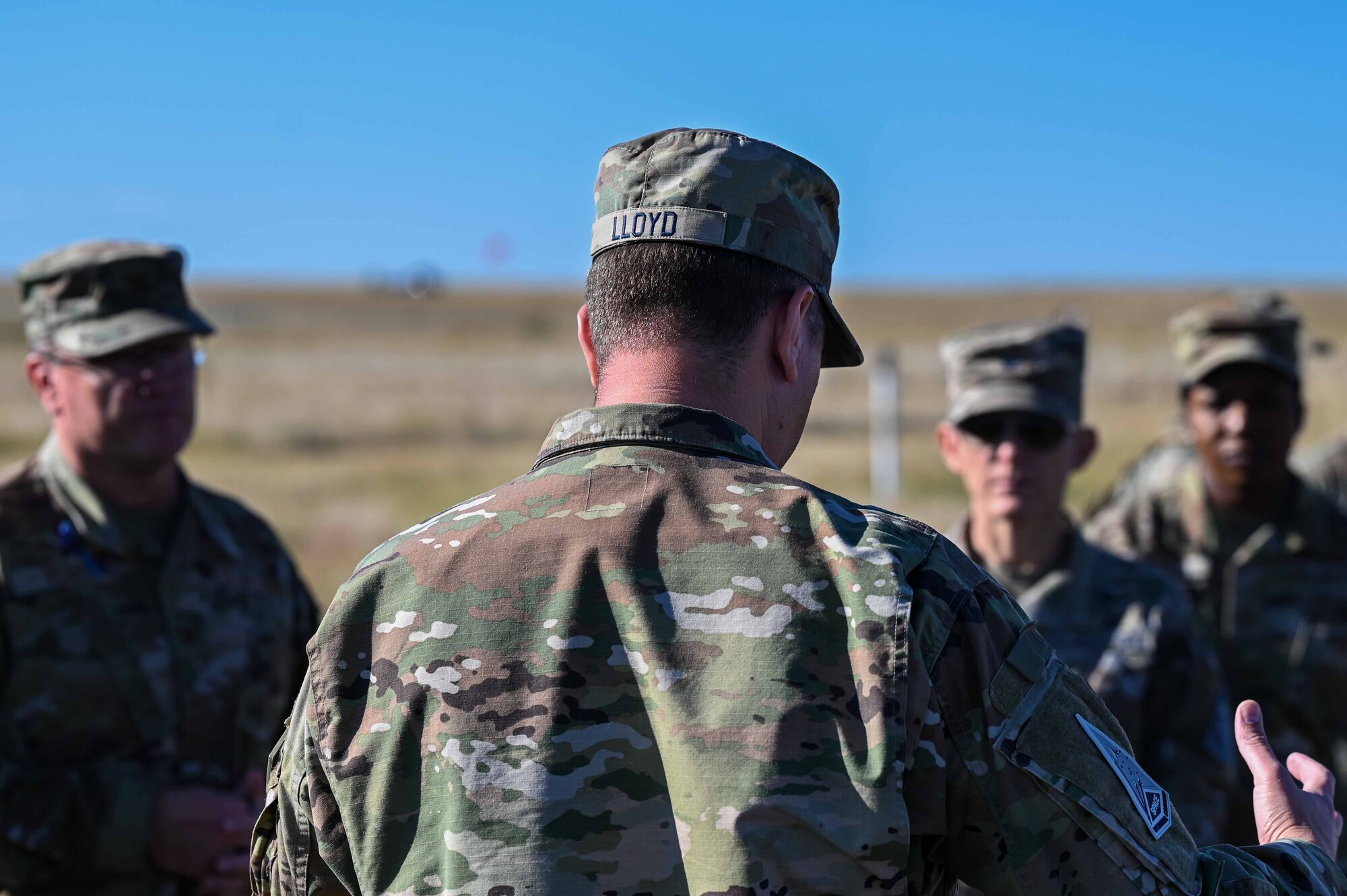 CMSgt Lloyd talks to leadership members