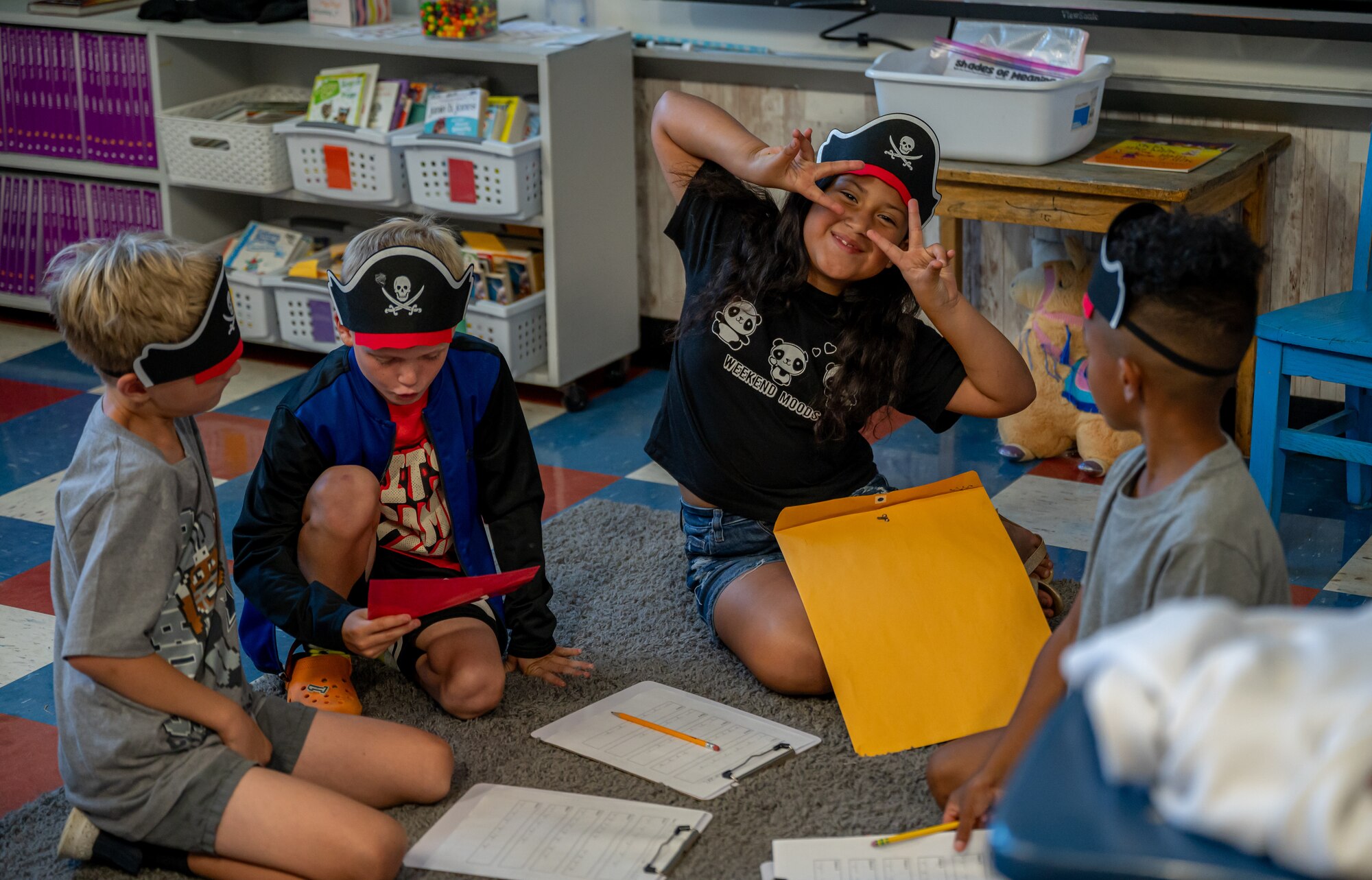 Children participate in an activity