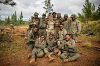 Nevada Army National Guard leadership, including Brig. Gen. Troy Armstrong, center, visited with Soldiers and military personnel from allied partner nations in the South Pacific Sept. 23-24, 2023, during Exercise Cartwheel 2023, a multinational military training exercise conducted in Fiji this month. Nevada National Guardsmen and service members from Australia, New Zealand, the United Kingdom and the Republic of Fiji, are training during the exercise.