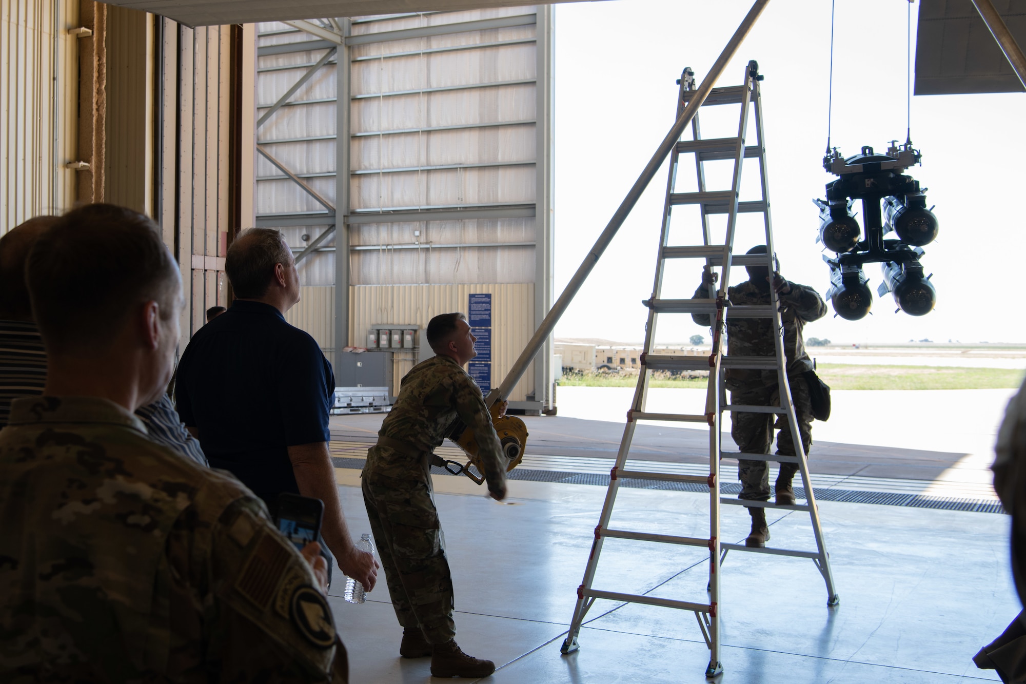 Air Commandos from the 27th Special Operation Maintenance Group showcase the Compact Loading Adapter and Winch System during the Technology, Acquisition, Sustainment Review summit at Cannon Air Force Base, N.M.