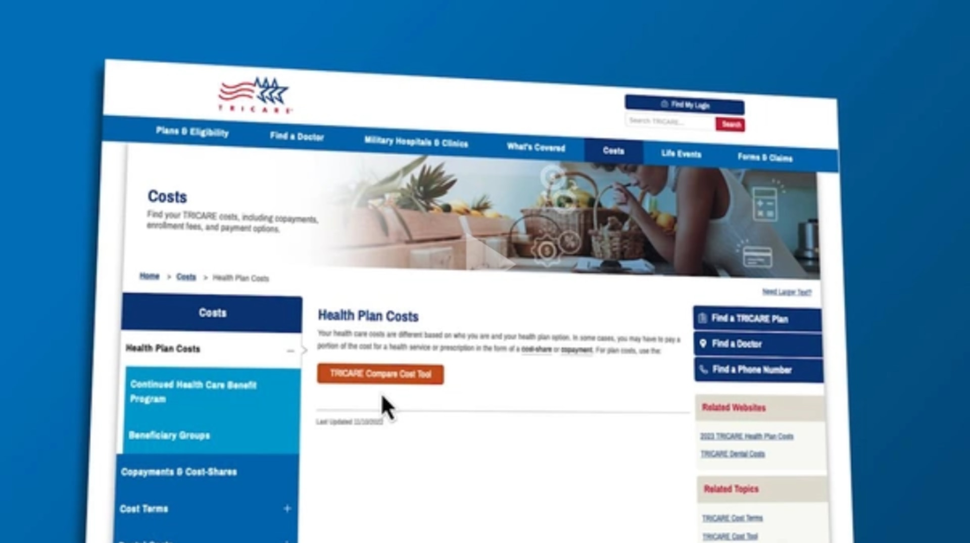 What's on the TRICARE Cost Page Video Image Cover