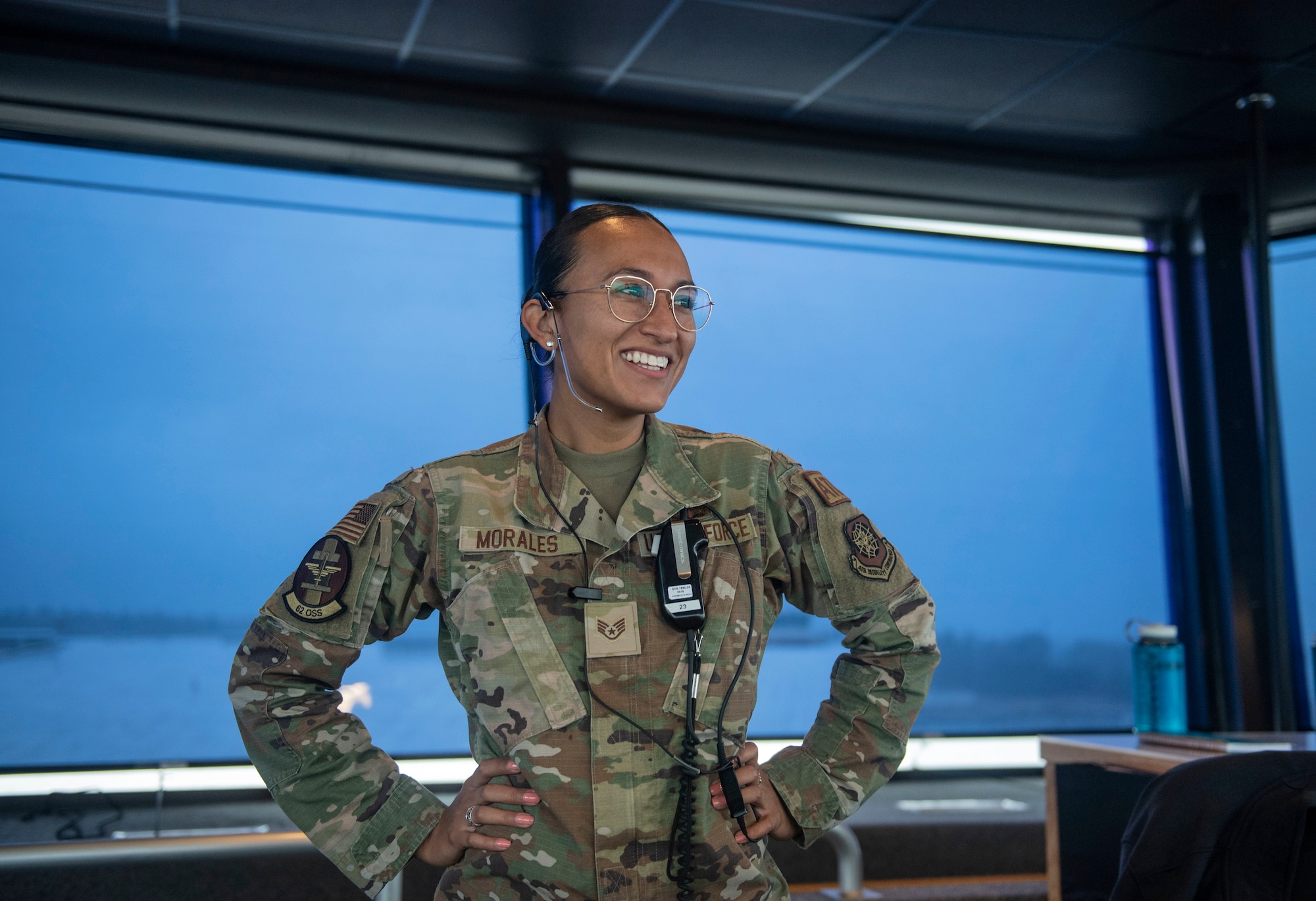 ATC has three different positions: ground control, local control, and flight data. Ground control involves taxiing aircraft out of their parking spots to wherever they need to go, as well as communicating with emergency vehicles. Local control involves notifying aircraft of potential hazards and other aircraft in the airspace. Flight data involves tracking blips, a symbol that represents an aircraft, on a radar within a 40-mile radius. (U.S. Air Force photos by Airman 1st Class Kylee Tyus)