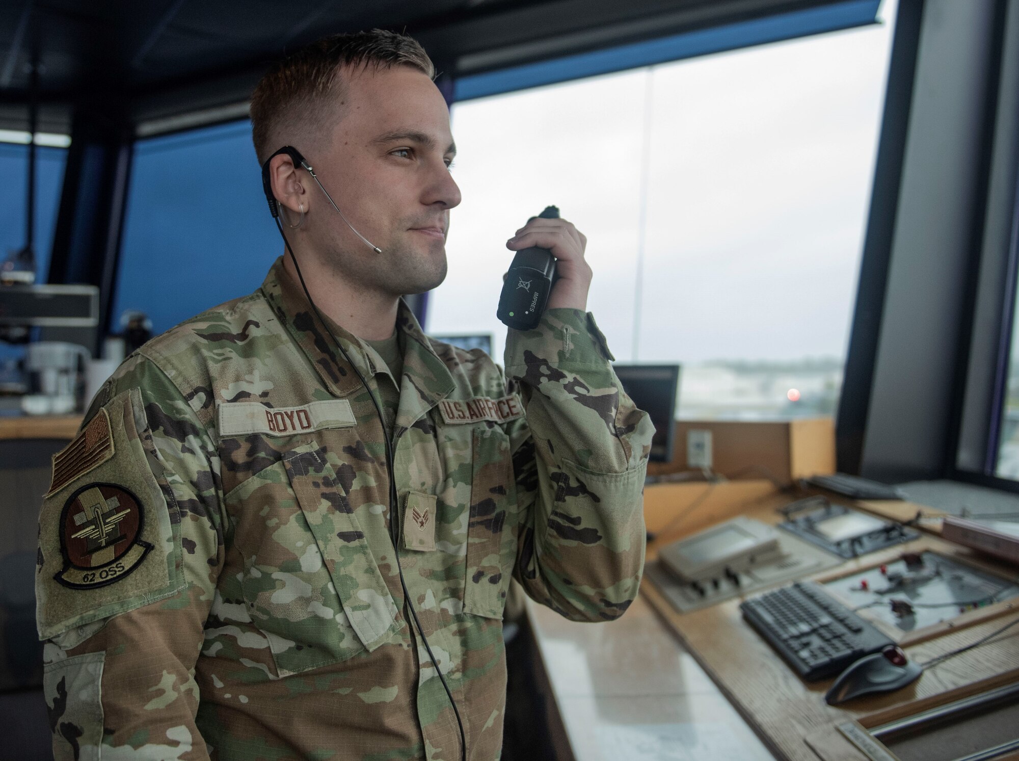 ATC has three different positions: ground control, local control, and flight data. Ground control involves taxiing aircraft out of their parking spots to wherever they need to go, as well as communicating with emergency vehicles. Local control involves notifying aircraft of potential hazards and other aircraft in the airspace. Flight data involves tracking blips, a symbol that represents an aircraft, on a radar within a 40-mile radius. (U.S. Air Force photos by Airman 1st Class Kylee Tyus)