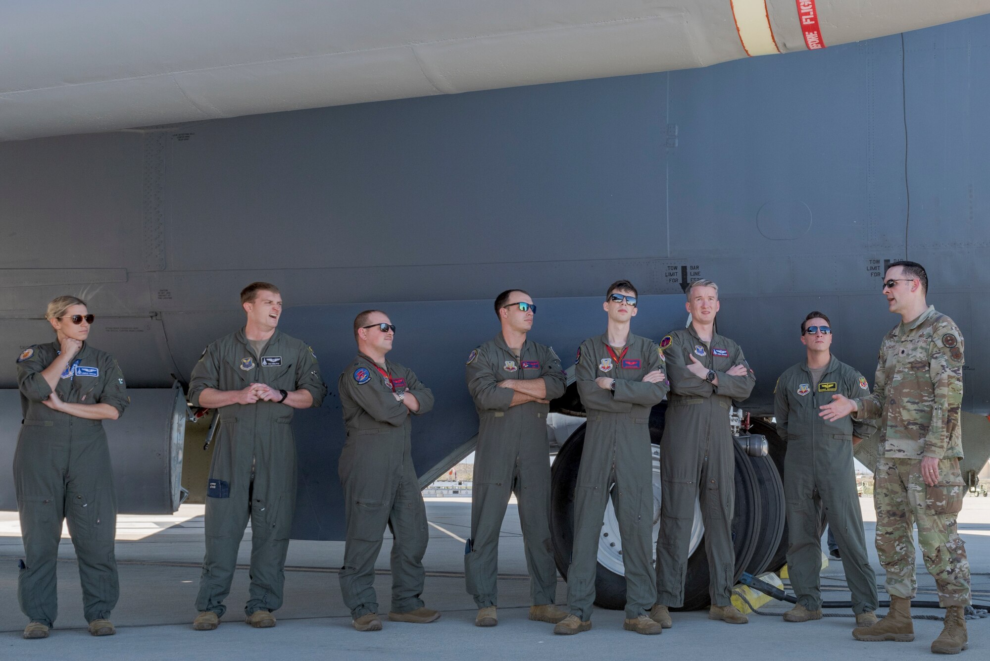 U.S. Air Force Lt. Col. Jeffrey Komives, Hypersonic Employment subject matter expert, orients operational crews B-1 Lancer, B-2 Spirit, B-52 Stratofortress, and F-15E Strike Eagle units across Air Force Global Strike Command and Air Combat Command on the Air Force’s Hypersonic Attack Cruise Missile as they participate in hypersonic weapon familiarization training at Edwards Air Force Base, California, Sept. 28, 2023. The participating crews received expert academics and training on hypersonic fundamentals and participated in tactical discussion on hypersonic operations to increase operational readiness and prepare multiple aircraft communities for hypersonics including the Hypersonic Attack Cruise Missile, Air-launched Rapid Response Weapon, and other programs under development. The Department of Defense is developing hypersonic science and technology to ensure the U.S. can rapidly field operational hypersonic systems. (U.S. Air Force photo by Lindsey Iniguez