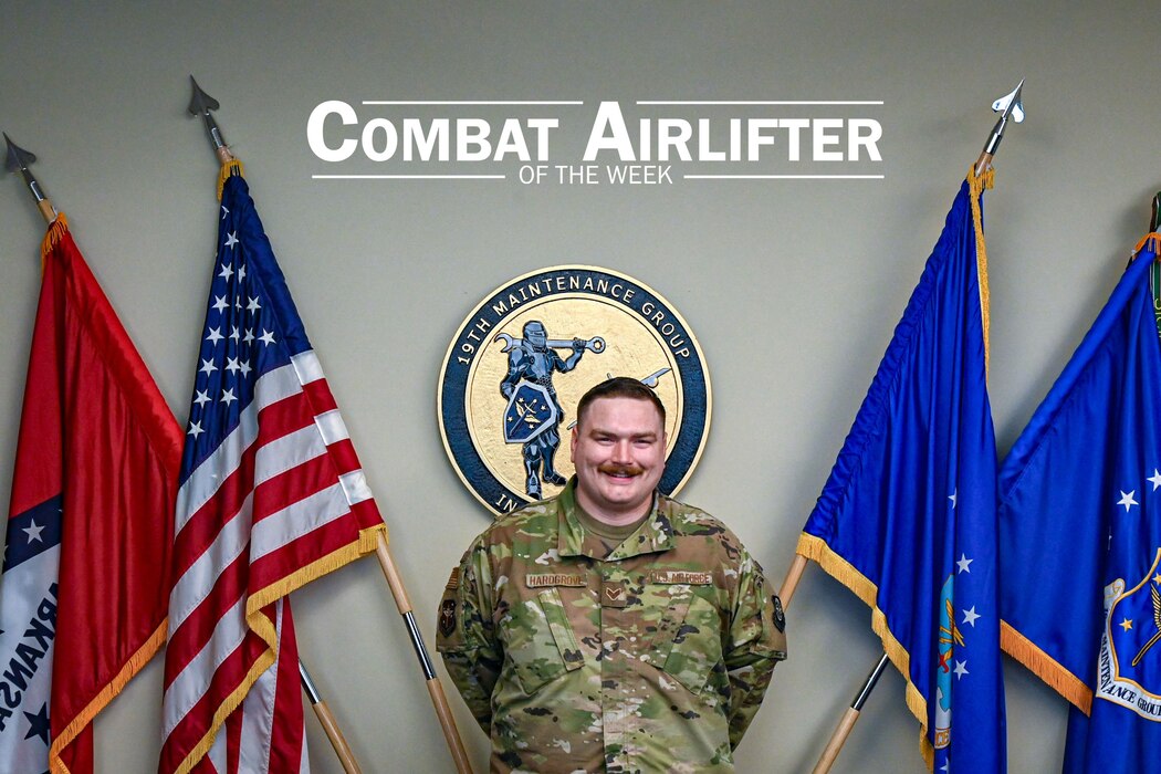 Senior Airman Alex Hardgrove, 19th Maintenance Group maintenance operations center controller, is selected a Combat Airlifter of the Week April 1, 2024.