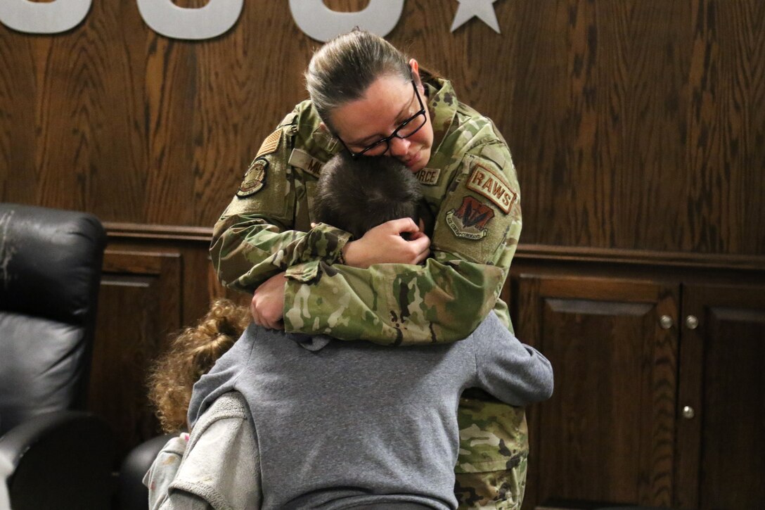 U.S. Airmen with the 211th Engineering Installation Squadron, 193rd Regional Support Group, 193rd Special Operations Wing spend time with and say goodbye to their loved ones during a farewell breakfast at the Liberty USO at Fort Indiantown Gap before leaving for deployment. The Airmen will serve in the U.S. Central Command area of operations for approximately six months. While overseas, the 211th EIS will be responsible for engineering, installing and moving various information systems and infrastructure like antennas, cables, radios, GPS and meteorology equipment.