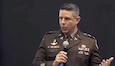 Col. Marc Welde, commander of U.S. Army Medical Logistics Command, briefs the MEDLOG in Campaigning concept during a Warrior’s Corner presentation at AUSA Global Force Symposium, March 27, in Redstone Arsenal, Alabama. (Courtesy)