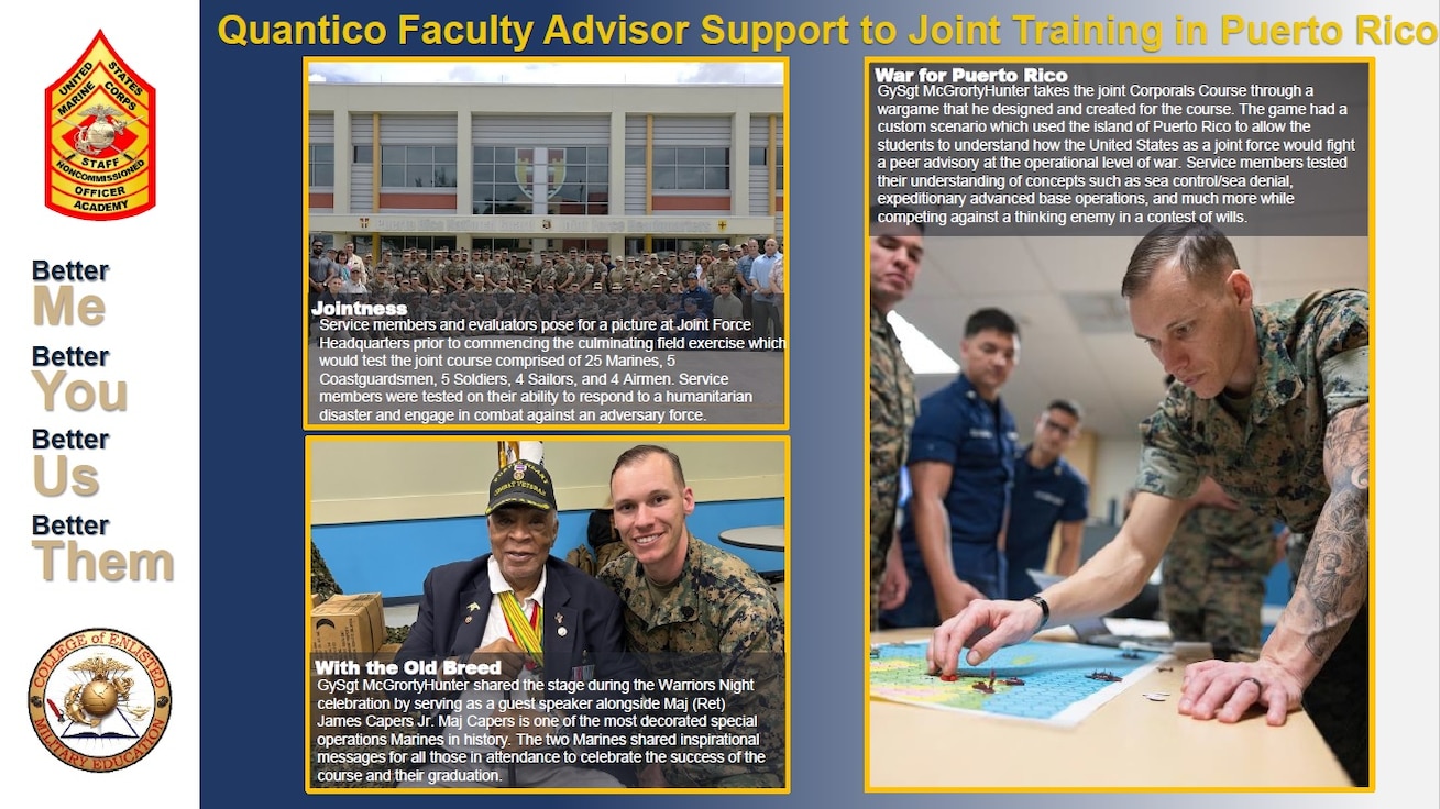 Quantico Faculty Advisor Support to Joint Training in Puerto Rico
