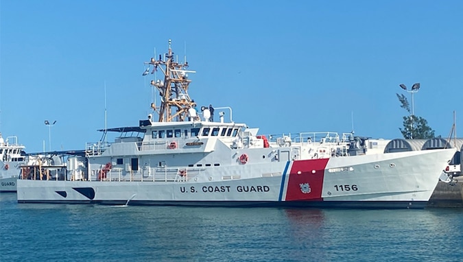 Coast Guard Cutter David Duren, the Coast Guard’s 56th fast response cutter, was accepted in Key West, Florida, March 14. After the cutter is commissioned into service, it will be homeported in Astoria, Oregon. U.S. Coast Guard photograph.