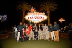 Soldiers from the Republic of Fiji Military Forces and His Majesty's Armed Forces pose for a photo with Soldiers from the Nevada National Guard State Partnership Program in Las Vegas March 30, 2024. The Soldiers from the RFMF and HMAF are participating in Nevada's Best Warrior Competition. (Photo uses tonal adjustments to enhance subjects)