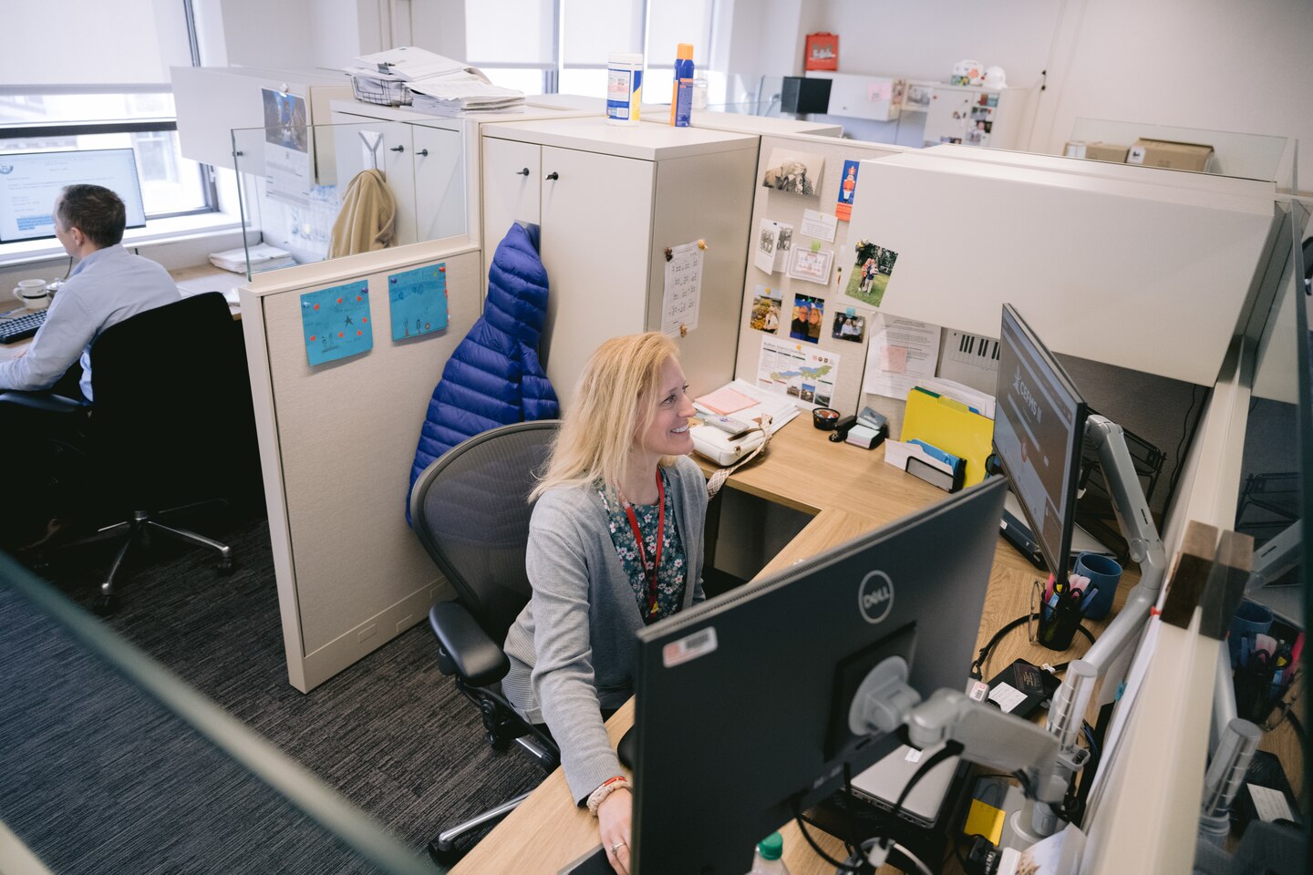 Merrie Walsh, an administrative support assistant with the U.S. Army Corps of Engineers Buffalo District's Strategic Integration Office, conducts support functions, Buffalo, New York, March 14, 2024.