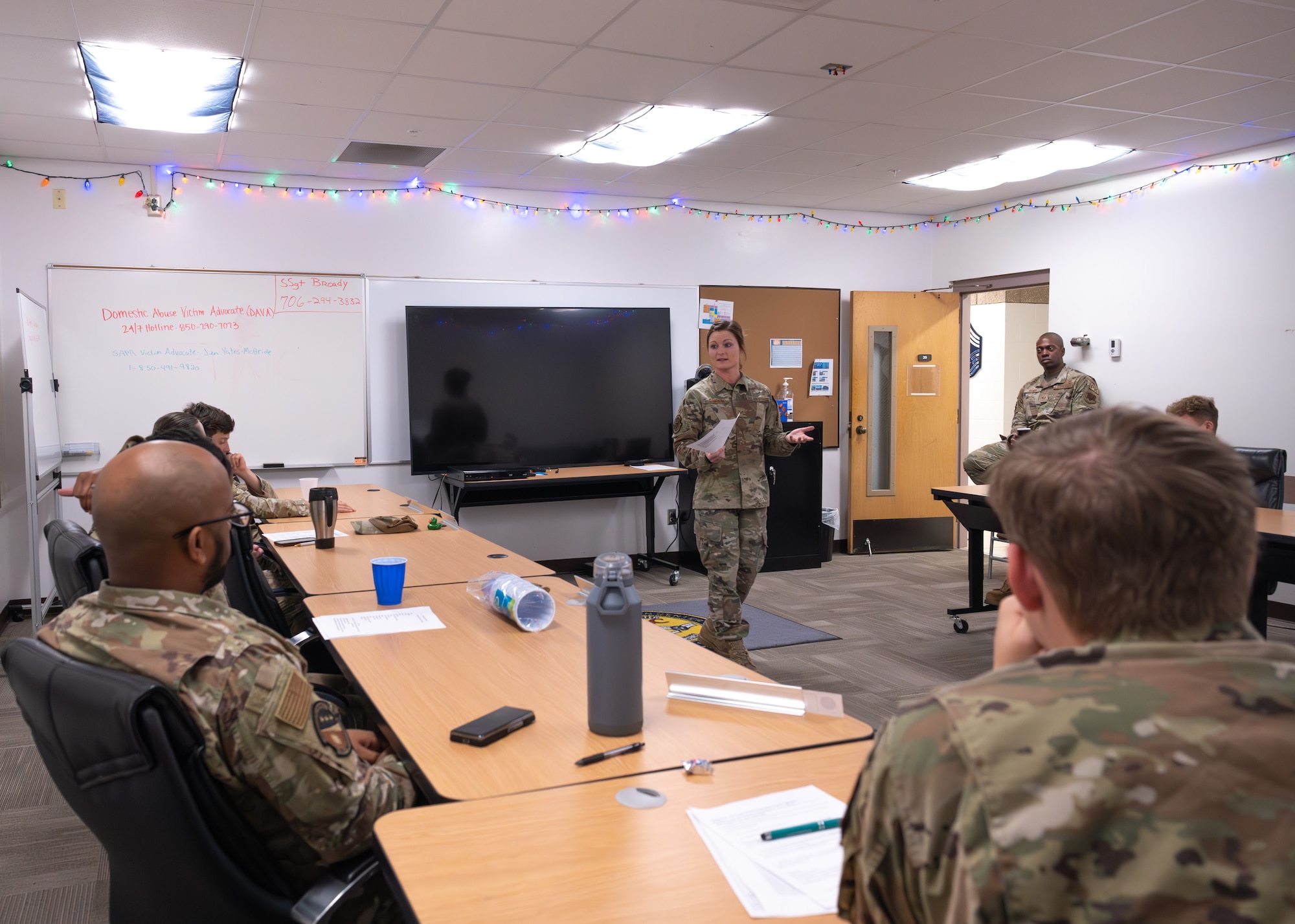 Staff Sgt. Mary Cannon makes pancakes for her FTEC students on their last day of class.