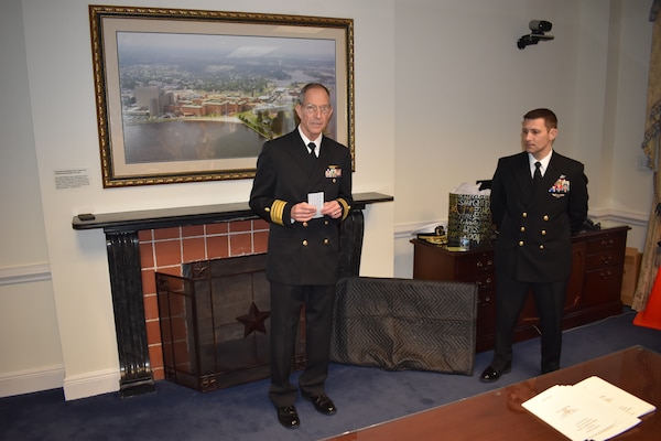 Rear Adm. Mittelman shares sea stories of times when he and Capt. Barnes served together.