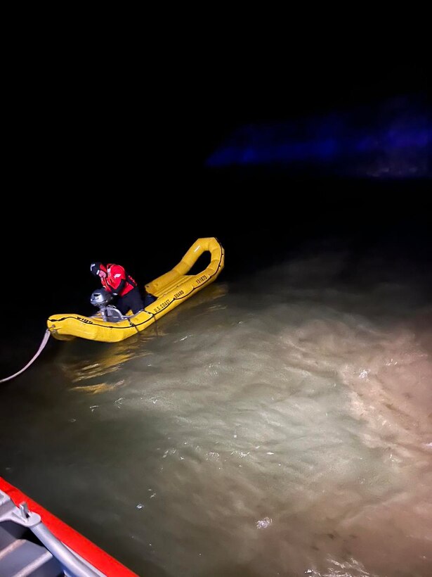 A Coast Guard Station Burlington boat crew rescues two stranded boaters on Lake Champlain after their vessel ran aground