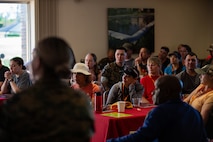 Educators with Recruiting Stations’ Albuquerque, Denver, Houston, and Salt Lake City engage with a panel of Marines as they talk about life in the military as part of the 2024 Educator’s Workshop, April 2, 2024 at Marine Corps Recruit Depot San Diego, California. Participants of the workshop visit MCRD San Diego to observe recruit training and gain a better understanding about the transformation from recruits to United States Marines. Educators also received classes and briefs on the benefits that are provided to service members serving in the United States armed services. (U.S. Marine Corps photo by Sgt. Trey Q. Michael)