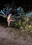 Fourteen members of the Kentucky Air National Guard’s 123rd Civil Engineer Squadron cleared roadways in Prospect, Ky., April 3, 2024, after multiple tornados touched down in the region. The Airmen removed multiple fallen trees that blocked access to about 100 homes.