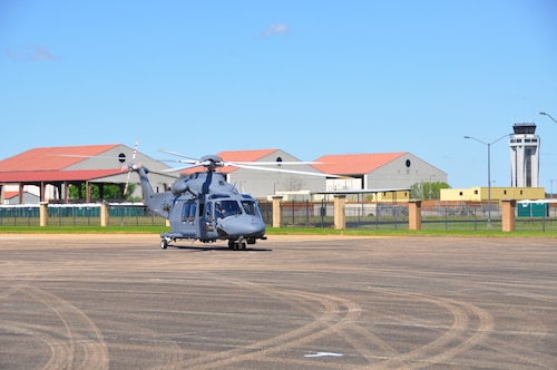an aircraft taxis on the flight line