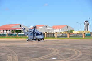 an aircraft taxis on the flight line