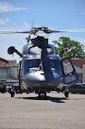 an aircraft parks on the flight line