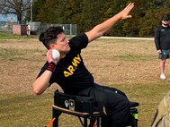 Capt. Nate Degen in shotput competition at the 2024 Army Trials