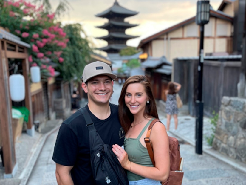 Capt. Nathan Degen and his wife Katlyn during their previous assignment in Japan.