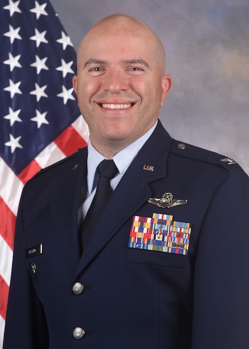 Official photo of U.S. Air Force Col. Adam Rosado, 97th Air Mobility Wing deputy commander, on April 4, 2024, at Altus Air Force Base, Oklahoma. (U.S. Air Force photo by Senior Airman Miyah Gray)
