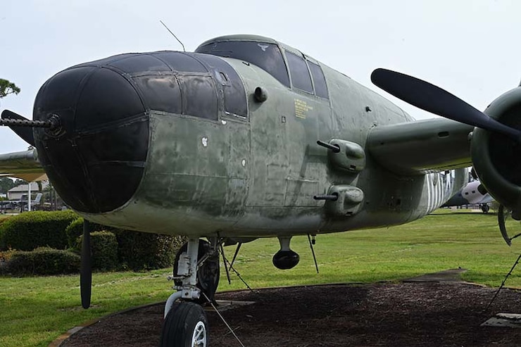 Photo of the B-25J Mitchell aircraft at the Hurlburt Field Memorial Air Park.