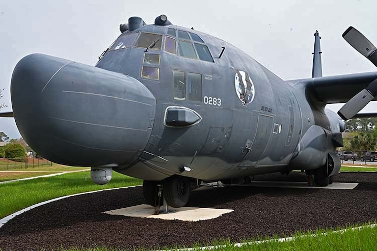 Photo of the MC-130H Combat Talon 2 aircraft on display at the Hurlburt Field Memorial Air Park.