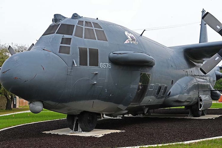 Photo of the AC-130H Spectre aircraft on display at the Hurlburt Field Memorial Air Park.