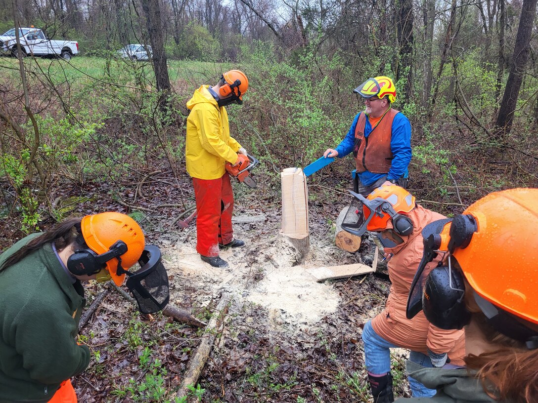 Training covered safety, felling, bucking, and storm damage clean-up.