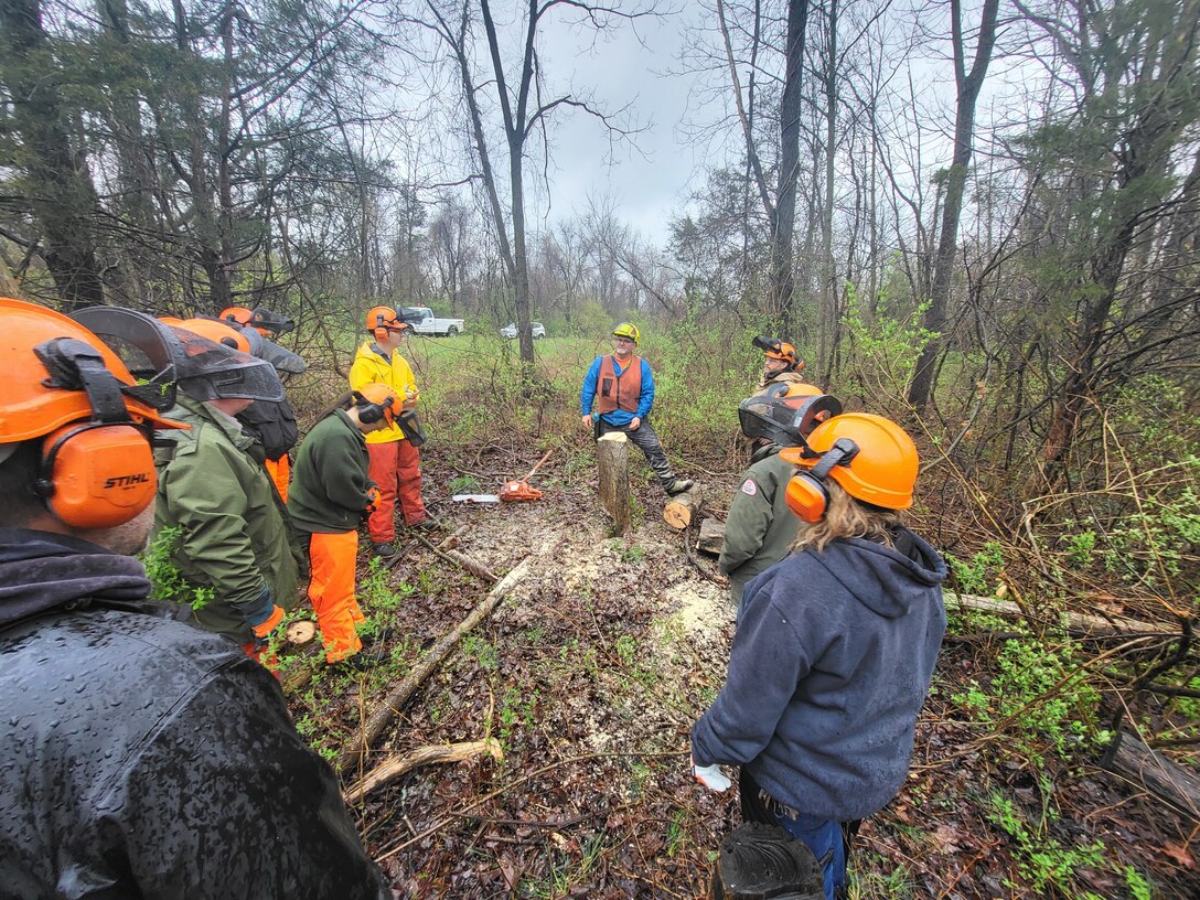 Training covered safety, felling, bucking, and storm damage clean-up.