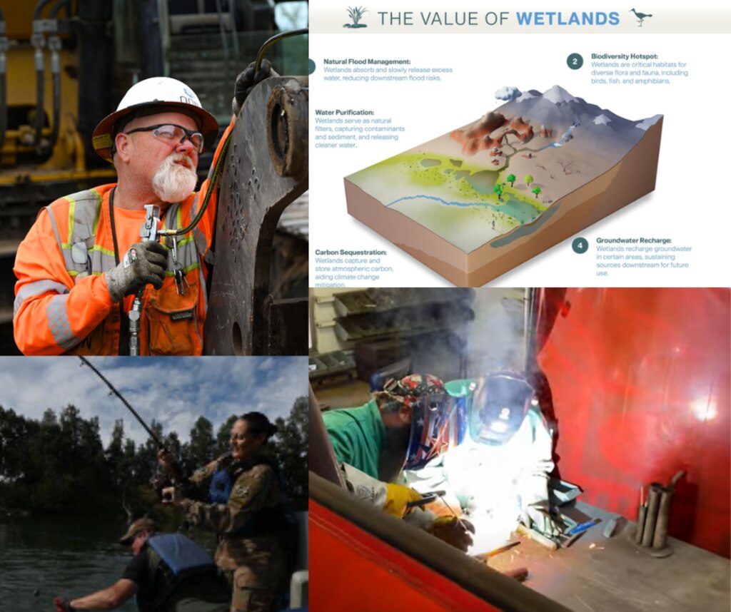 This photo features photo, video, and illustrative work completed by USACE Sacramento District public affairs specialist who won awards in the 2024 Herbert A. Kassner Competition.